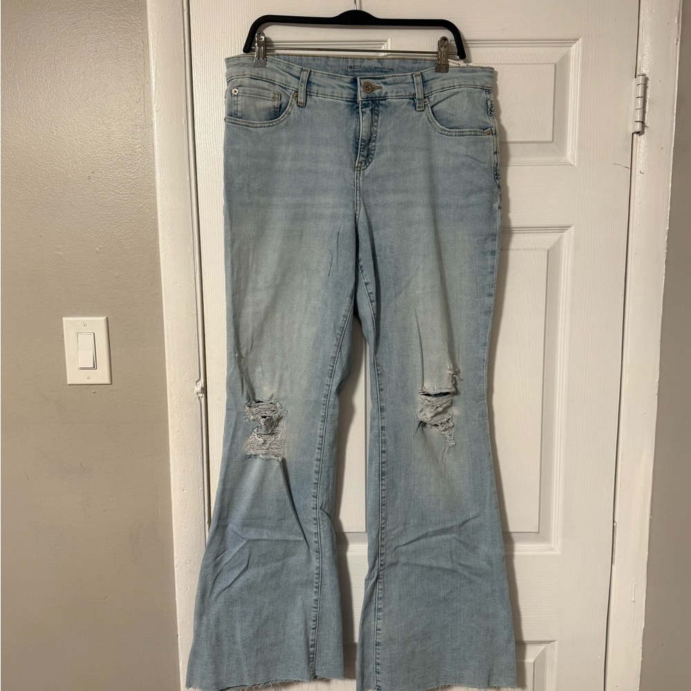 INC International Concepts Light Blue Flare Jeans